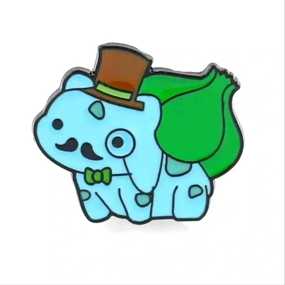 Pokemon Accessories - Vintage style Pikachu pokemon Bulbasaur hat mustache enamel brooch pin accessory